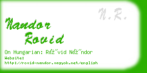 nandor rovid business card